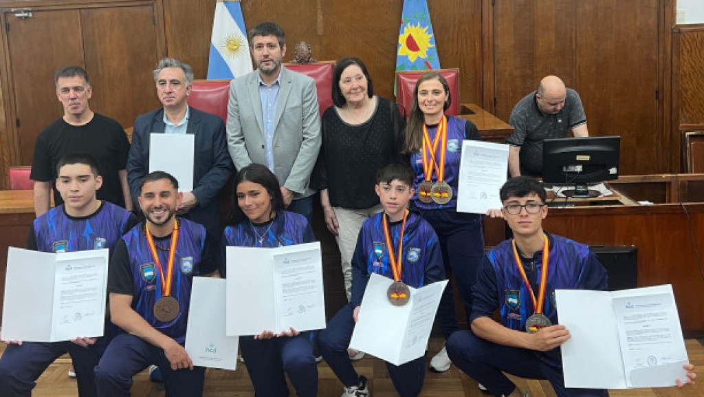 Destacados deportistas marplatenses fueron agasajados en el recinto, por su participación en un mundial de Taekwondo